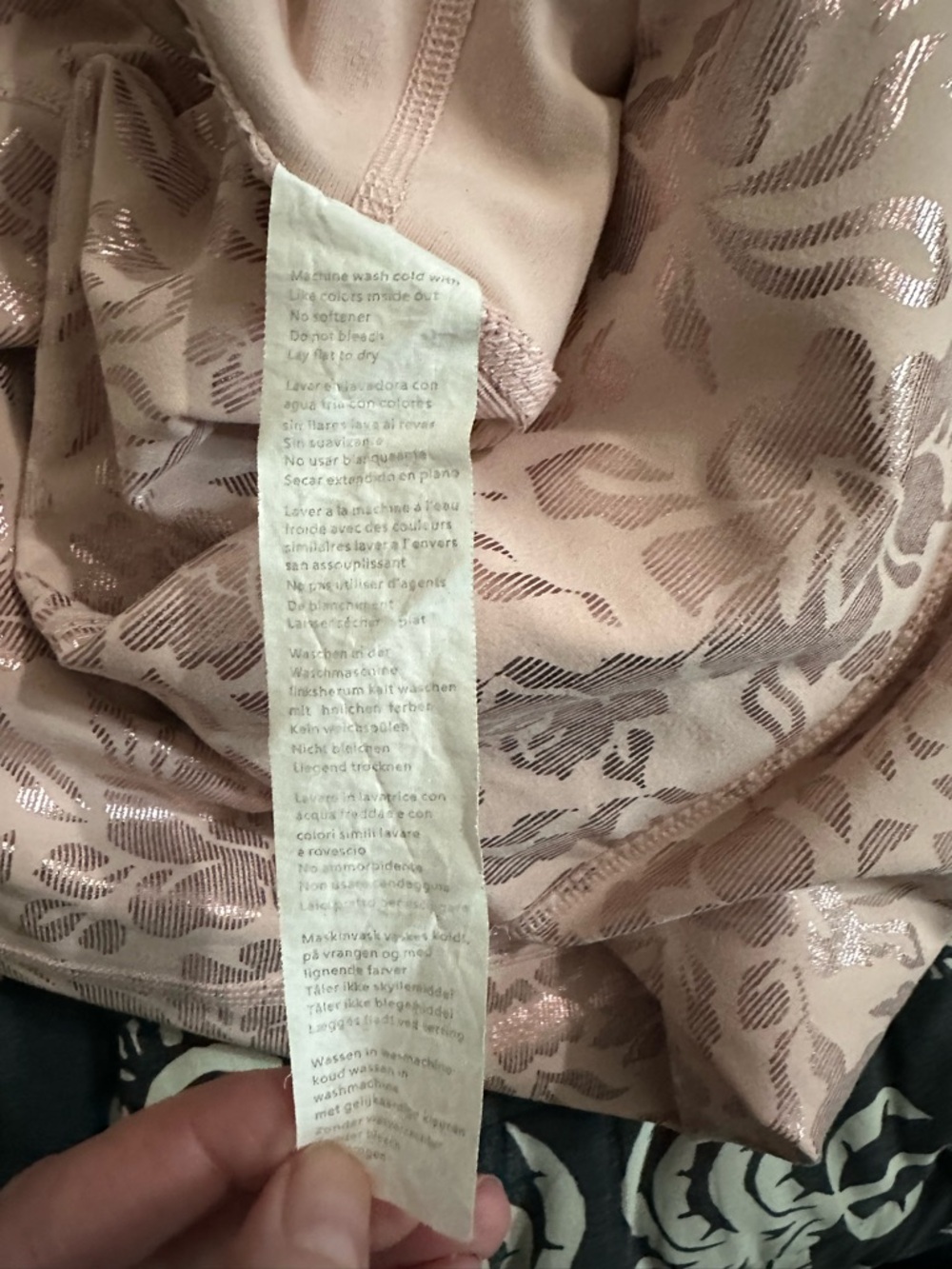 Fabletics Leggings High-Waisted Printed PureLuxe 7/8 Pink Shimmer Floral Size XL - Picture 10 of 10